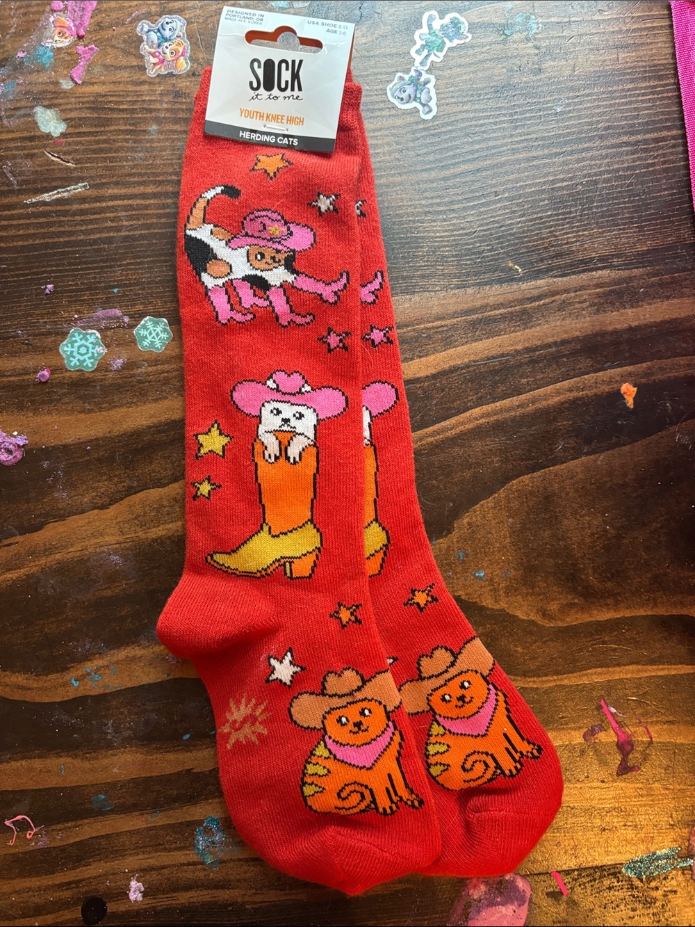 Cowboy cat lucky socks